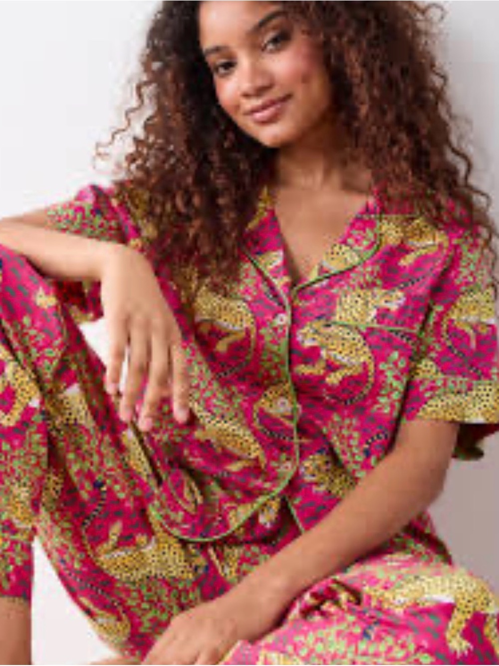 Print Fresh Bagheera Panther Print Pajamas Size Women’s S Pink Organic SS